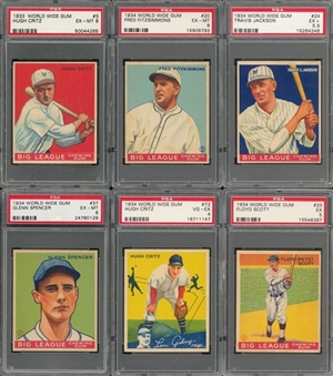 1933-1934 World Wide Gum Graded Collection (6 Different) 